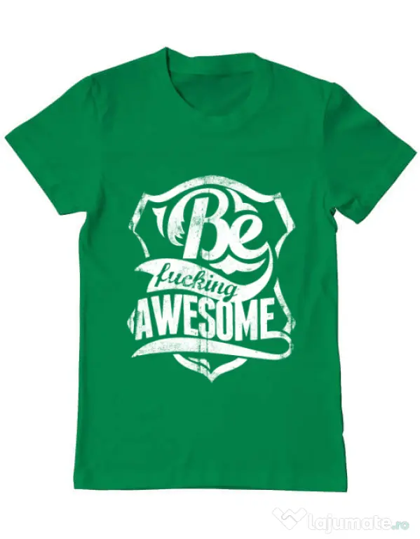 Tricou ADLER barbat Be awesome Verde mediu