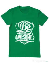 Tricou ADLER barbat Be awesome Verde mediu