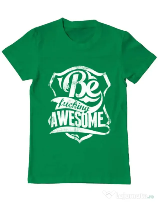 Tricou ADLER barbat Be awesome Verde mediu