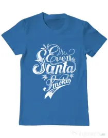 Tricou ADLER barbat Even santa smokes Albastru azuriu