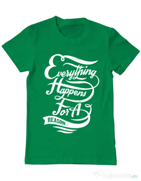 Tricou ADLER barbat Everything happens for a reason Verde mediu