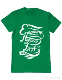 Tricou ADLER barbat Everything happens for a reason Verde mediu