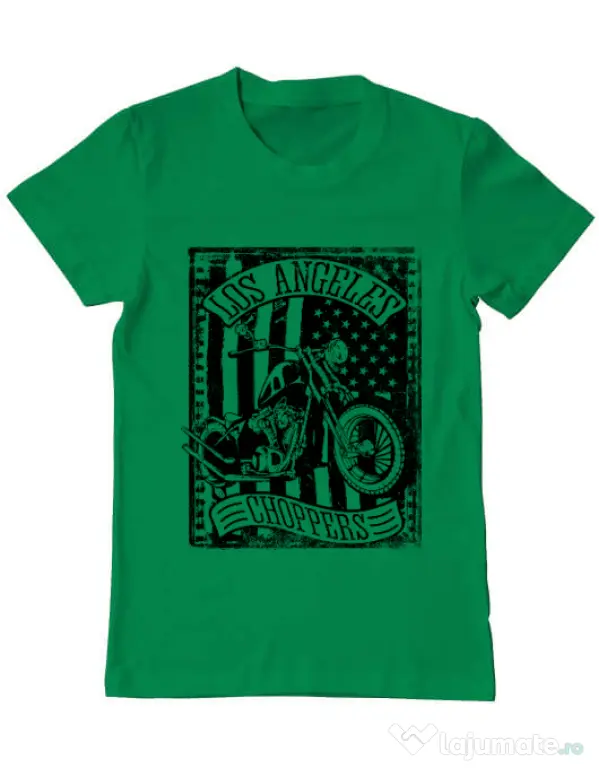 Tricou ADLER barbat Flag and bike Verde mediu