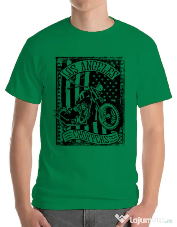 Tricou ADLER barbat Flag and bike Verde mediu