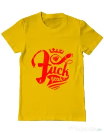 Tricou ADLER barbat Fuck yeah Galben