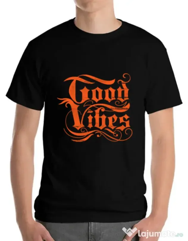 Tricou ADLER barbat Good vibes Negru