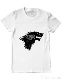 Tricou ADLER barbat Winter is coming Stark Alb