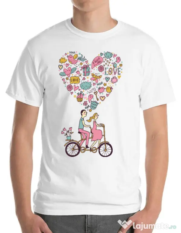 Tricou ADLER barbat Love trip Alb