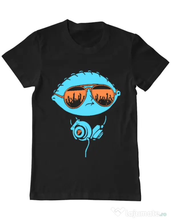 Tricou ADLER barbat Dj Stewie Negru