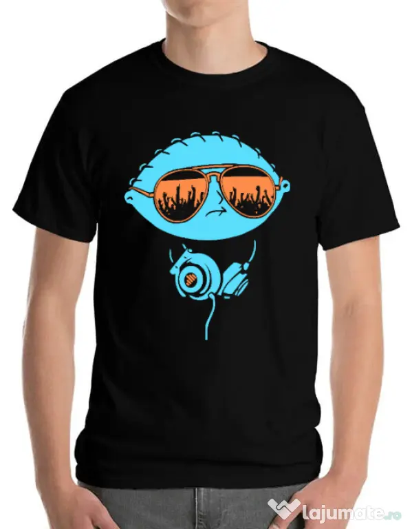 Tricou ADLER barbat Dj Stewie Negru