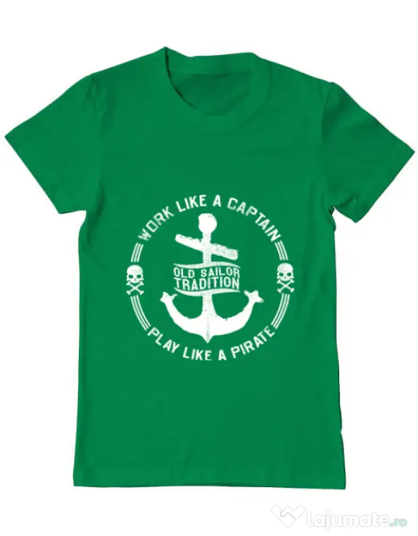 Tricou ADLER barbat Old sailor tradition Verde mediu