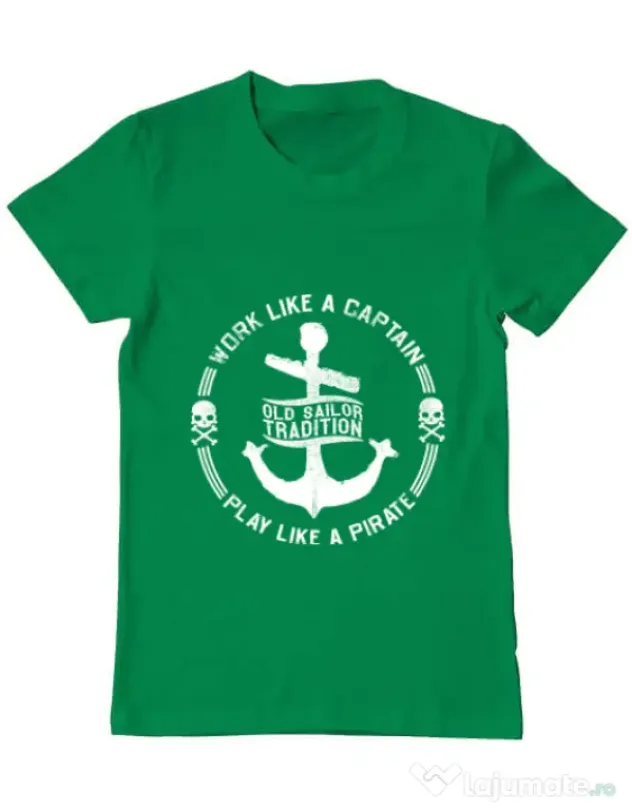 Tricou ADLER barbat Old sailor tradition Verde mediu