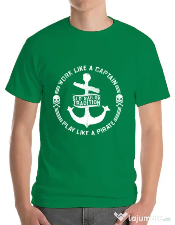 Tricou ADLER barbat Old sailor tradition Verde mediu