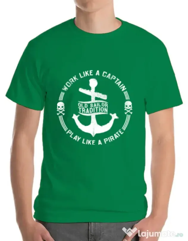 Tricou ADLER barbat Old sailor tradition Verde mediu