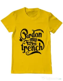 Tricou ADLER barbat Pardon my fucking french Galben
