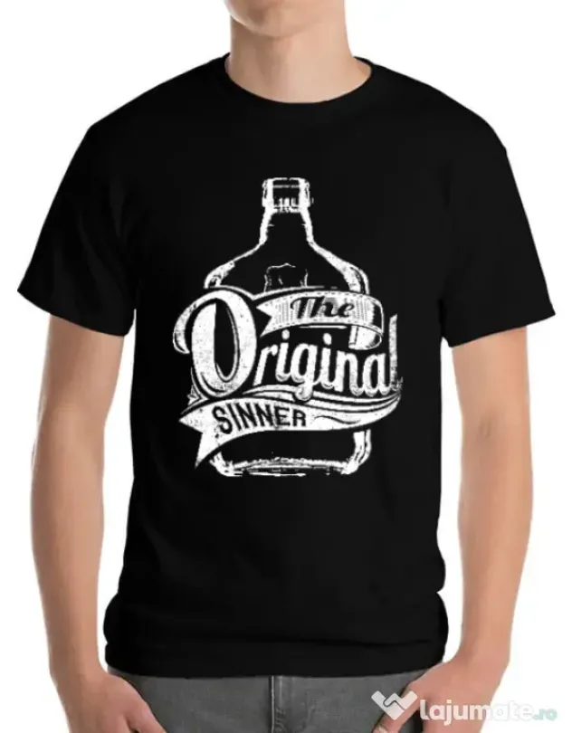 Tricou ADLER barbat The original sinner Negru