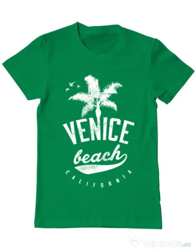Tricou ADLER barbat Venice beach California Verde mediu