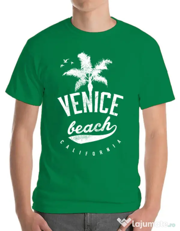Tricou ADLER barbat Venice beach California Verde mediu