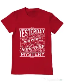 Tricou ADLER barbat Yesterday is history Rosu