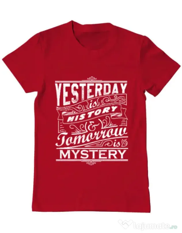 Tricou ADLER barbat Yesterday is history Rosu