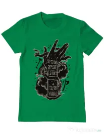 Tricou ADLER barbat Actions speak louder Verde mediu