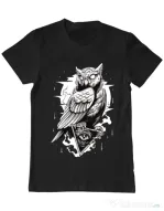 Tricou ADLER barbat Owl Negru