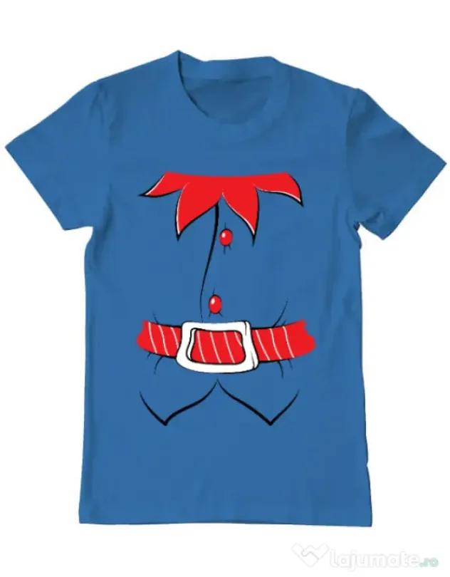 Tricou ADLER barbat Santa helper Albastru azuriu