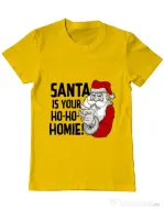 Tricou ADLER barbat Santa is your homie Galben