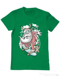 Tricou ADLER barbat Skater Santa Verde mediu