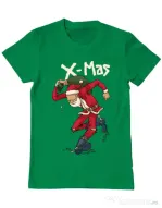 Tricou ADLER barbat Santa Skank Kid Verde mediu
