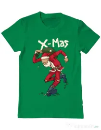 Tricou ADLER barbat Santa Skank Kid Verde mediu