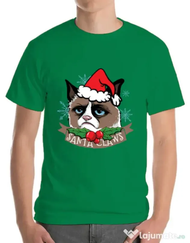 Tricou ADLER barbat Santa Claws Verde mediu