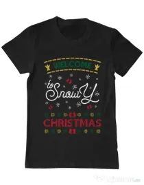 Tricou ADLER barbat Snowy Christmas Negru
