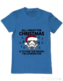 Tricou ADLER barbat Christmas Trooper Albastru azuriu