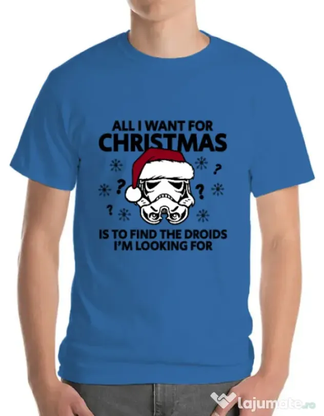 Tricou ADLER barbat Christmas Trooper Albastru azuriu