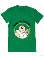 Tricou ADLER barbat Drink til she is hot Verde mediu
