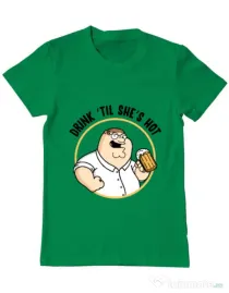 Tricou ADLER barbat Drink til she is hot Verde mediu