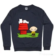 Bluza ADLER barbat Stewie and Snoopy Denim inchis