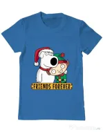 Tricou ADLER barbat Friends forever Albastru azuriu
