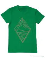 Tricou ADLER barbat Mountain waterfall Verde mediu