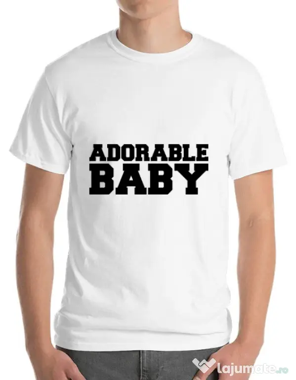 Tricou ADLER barbat Adorable baby Alb