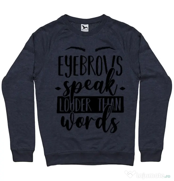 Bluza ADLER barbat Eyebrows speak louder Denim inchis