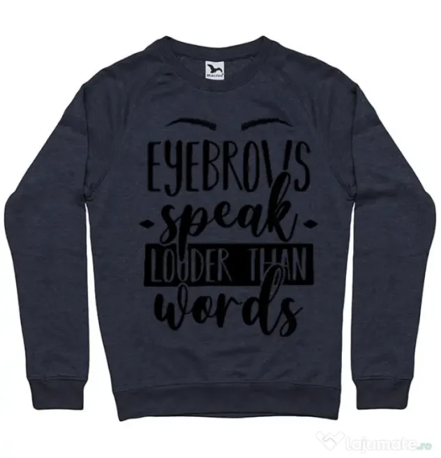 Bluza ADLER barbat Eyebrows speak louder Denim inchis