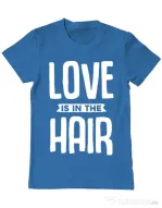 Tricou ADLER barbat Love is in the hair Albastru azuriu