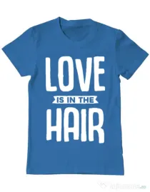 Tricou ADLER barbat Love is in the hair Albastru azuriu