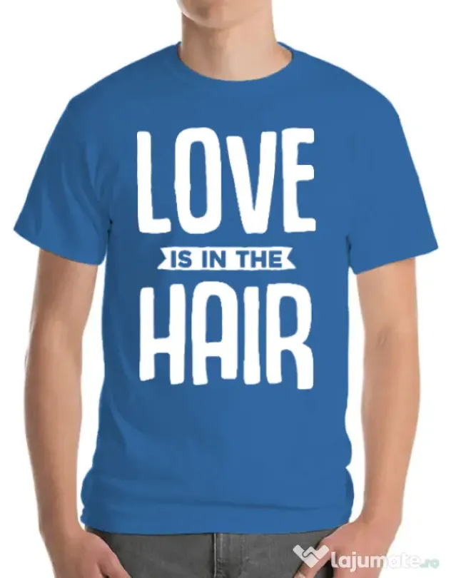 Tricou ADLER barbat Love is in the hair Albastru azuriu