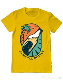 Tricou ADLER barbat Tropical bottle Galben