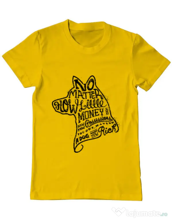 Tricou ADLER barbat A Dog Makes You Rich Galben