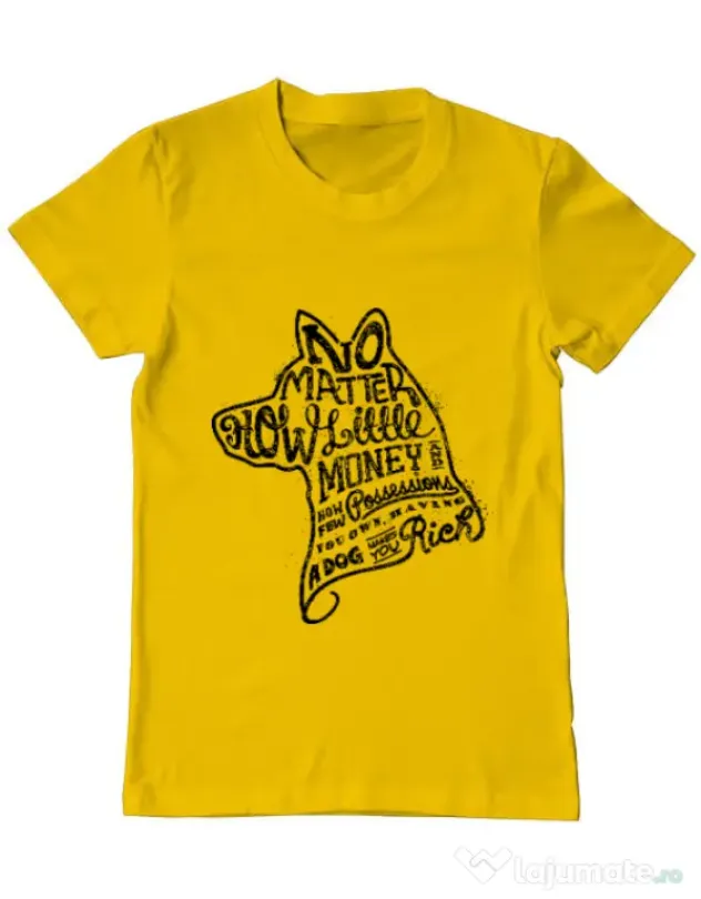 Tricou ADLER barbat A Dog Makes You Rich Galben
