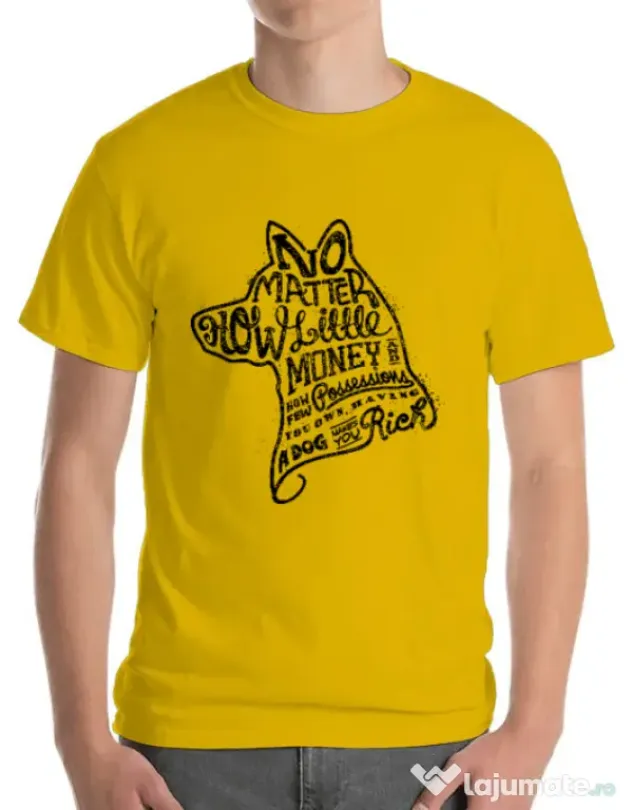 Tricou ADLER barbat A Dog Makes You Rich Galben
